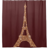Eiffel Tower Paris Burgu Roos Gold Copper Crystals Douchegordijn (Voorkant)