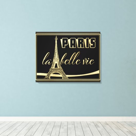 Eiffel Tower Paris Canvas Afdruk (Insitu (Houten vloer))