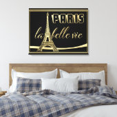 Eiffel Tower Paris Canvas Afdruk (Insitu (Slaapkamer))
