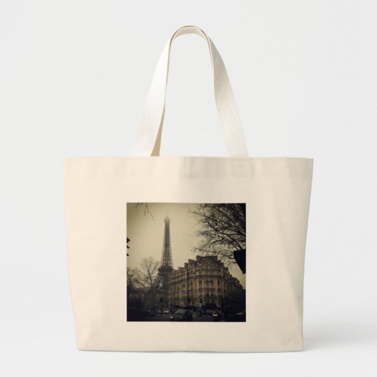 Eiffel Tower Paris City Building Architecture Grote Tote Bag (Voorkant)