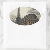 Eiffel Tower Paris City Building Architecture Ovale Sticker (Tas)