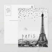 Eiffel Tower Paris City Gray  confetti Briefkaart (Voorkant / Achterkant)