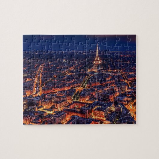 Eiffel Tower Paris City Night Europe Reisfoto Legpuzzel (Horizontaal)