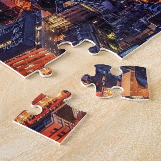 Eiffel Tower Paris City Night Europe Reisfoto Legpuzzel (Zijkant)