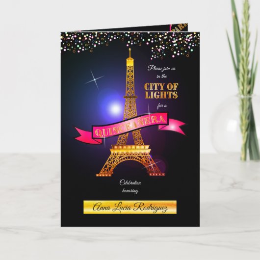 Eiffel Tower Paris City of Lights Quinceañera (Voorkant)