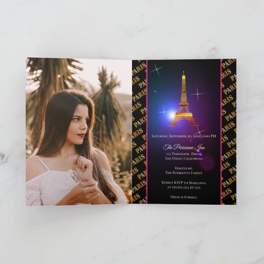 Eiffel Tower Paris City of Lights Quinceañera (Binnen)