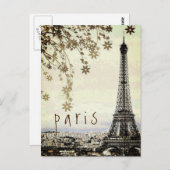Eiffel Tower Paris City Retro Briefkaart (Voorkant / Achterkant)
