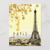 Eiffel Tower Paris City Rustic  Uitzicht Briefkaart (Voorkant)