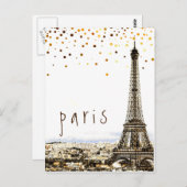 Eiffel Tower Paris City Rustic  Uitzicht Briefkaart (Voorkant / Achterkant)