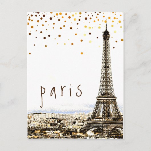 Eiffel Tower Paris City Rustic  Uitzicht Briefkaart (Voorkant)