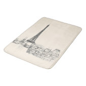 Eiffel Tower Paris Cityscape Schetsen Bath Mat (Gekanteld)