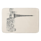 Eiffel Tower Paris Cityscape Schetsen Bath Mat (Voorkant)