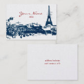 Eiffel Tower Paris Cityscape Sketch Chubby-kaarten Visitekaartje (Voorkant / Achterkant)