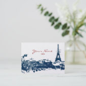 Eiffel Tower Paris Cityscape Sketch Chubby-kaarten Visitekaartje (Staand voorkant)