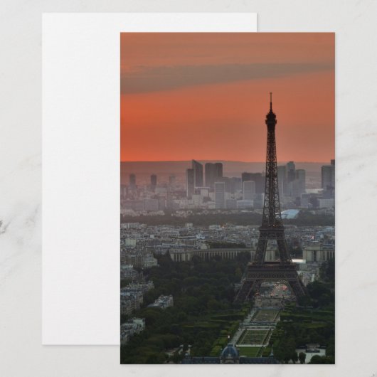 Eiffel Tower Paris Europe Reis Briefpapier (Voorkant / Achterkant)