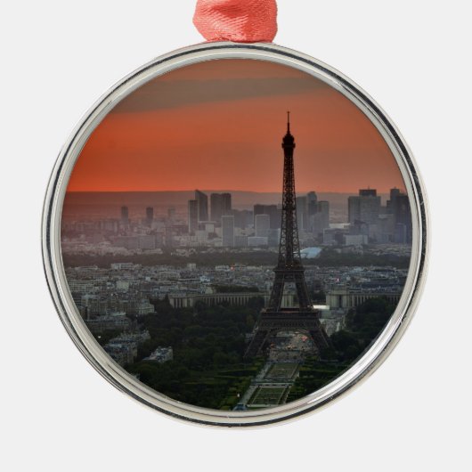 Eiffel Tower Paris Europe Reis Metalen Ornament (Voorkant)
