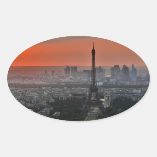 Eiffel Tower Paris Europe Reis Ovale Sticker (Voorkant)