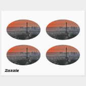 Eiffel Tower Paris Europe Reis Ovale Sticker (Vel)