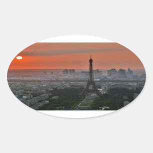 Eiffel Tower Paris Europe Reis Ovale Sticker