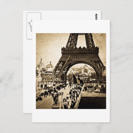 Eiffel Tower Paris Exposition Universelle Briefkaart (Voorkant / Achterkant)