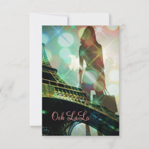 Eiffel Tower Paris Fashionista Vrijgezellenfeest Kaart