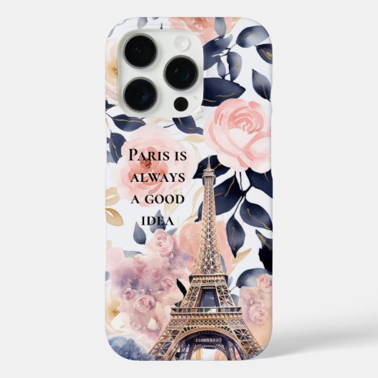 Eiffel Tower Paris Floral Case-Mate iPhone Case (Achterkant)