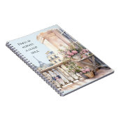 Eiffel Tower Paris Floral Notitieboek (Rechterzijde)