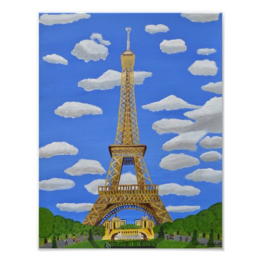 Eiffel Tower Paris Foto Afdruk (Voorkant)