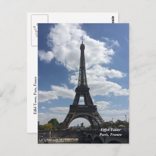 Eiffel Tower Paris Frankrijk Briefkaart (Voorkant / Achterkant)