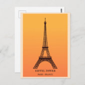 Eiffel Tower Paris Frankrijk Briefkaart (Voorkant / Achterkant)