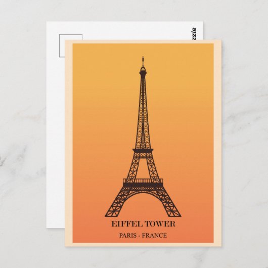 Eiffel Tower Paris Frankrijk Briefkaart (Voorkant / Achterkant)