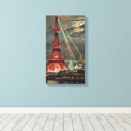 Eiffel Tower Paris Frankrijk Canvas Afdruk (Insitu (Houten vloer))