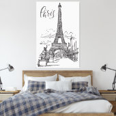 Eiffel Tower Paris Frankrijk Canvas Afdruk (Insitu (Slaapkamer))