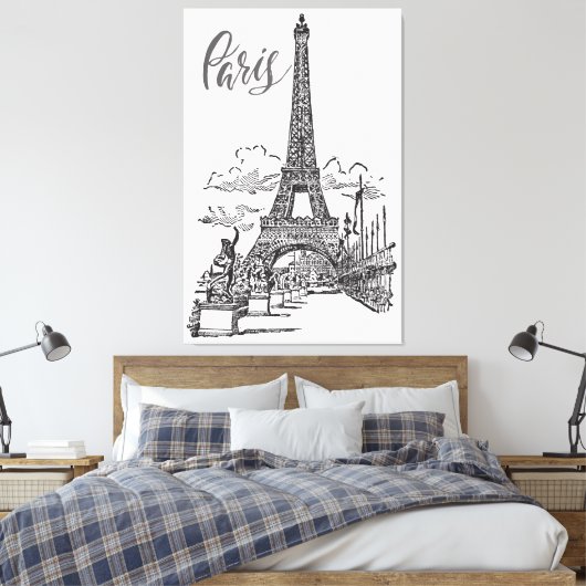 Eiffel Tower Paris Frankrijk Canvas Afdruk (Insitu (Slaapkamer))