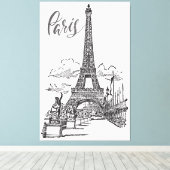 Eiffel Tower Paris Frankrijk Canvas Afdruk (Insitu (Houten vloer))