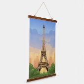 Eiffel Tower Paris Frankrijk Hangend Wandkleed (Gebogen)