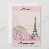  Eiffel Tower Paris Frankrijk Hartelijk dank Bedankkaart (Voorkant)