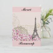  Eiffel Tower Paris Frankrijk Hartelijk dank Bedankkaart (Staand voorkant)