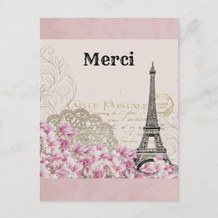  Eiffel Tower Paris Frankrijk Hartelijk dank Briefkaart