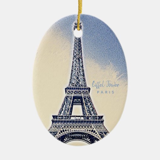Eiffel Tower Paris Frankrijk Landmark Keramisch Ornament (Voorkant)