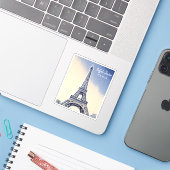 Eiffel Tower Paris Frankrijk Landmark Sticker (Laptop met iPhone)