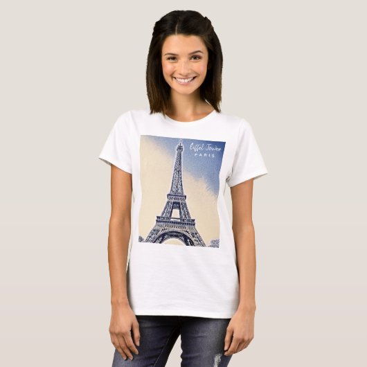Eiffel Tower Paris Frankrijk Landmark T-shirt (Voorkant volledig)
