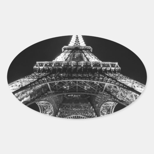 Eiffel Tower Paris Frankrijk Ovale Sticker (Voorkant)