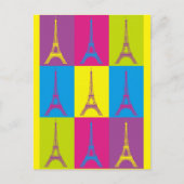 Eiffel Tower Paris Frankrijk Pop Art Briefkaart (Voorkant)