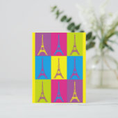 Eiffel Tower Paris Frankrijk Pop Art Briefkaart (Staand voorkant)