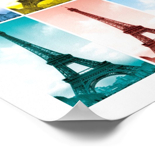 Eiffel Tower Paris Frankrijk Pop Art Poster (Hoek)