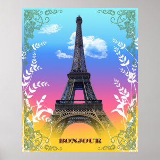 eiffel-tower-paris-frankrijk poster