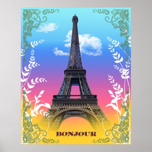 eiffel-tower-paris-frankrijk poster (Voorkant)