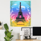 eiffel-tower-paris-frankrijk poster (Thuiskantoor)
