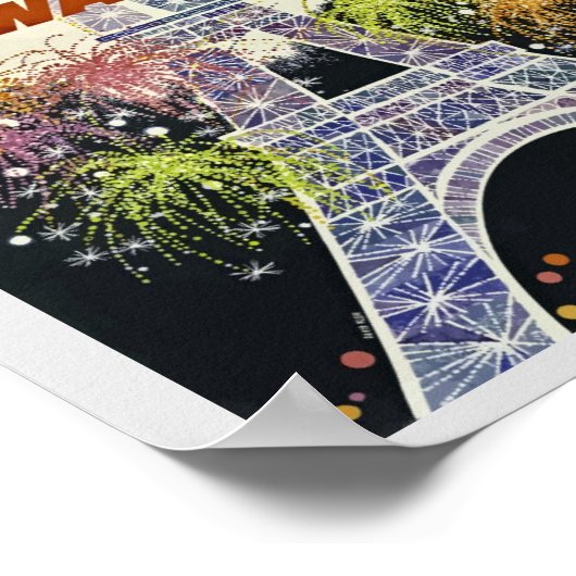 Eiffel Tower Paris Frankrijk Poster voor reizen (Hoek)